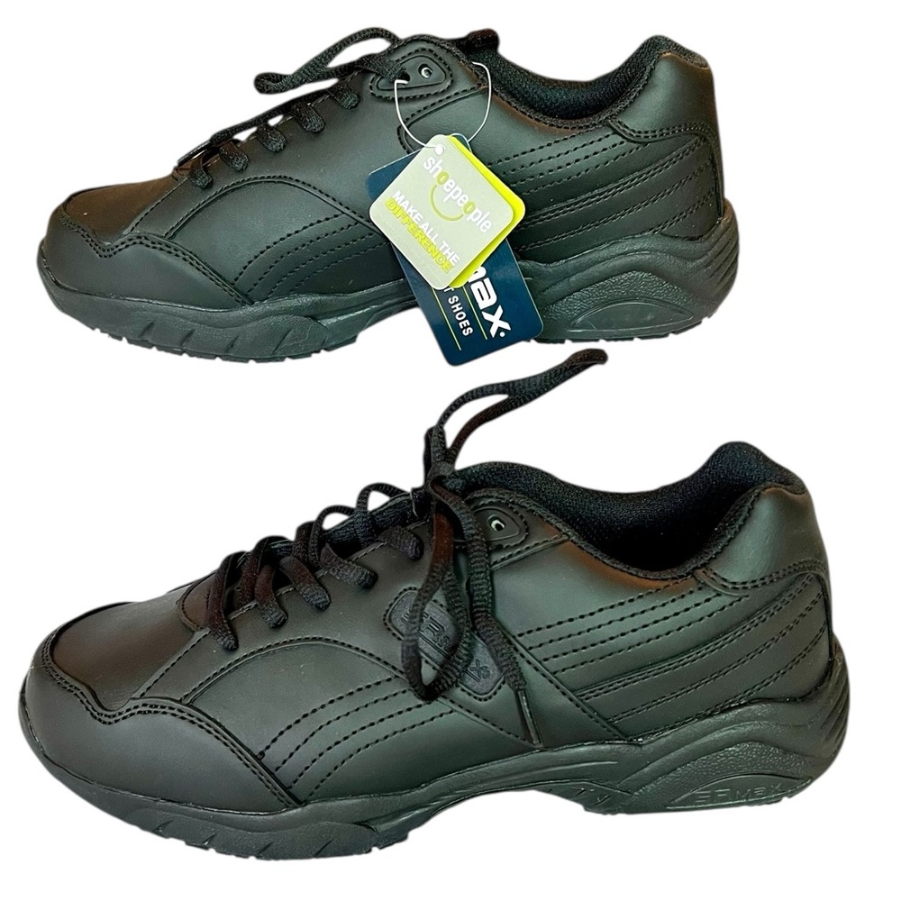NWT SR Max Slip Resistant Walking, Running, Work Shoe Solid Black Sz 7.5